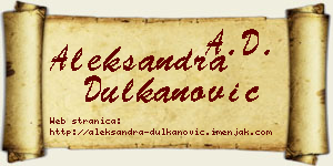 Aleksandra Dulkanović vizit kartica